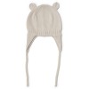 Beige gebreide muts met oortjes - Violet bonnet sandy